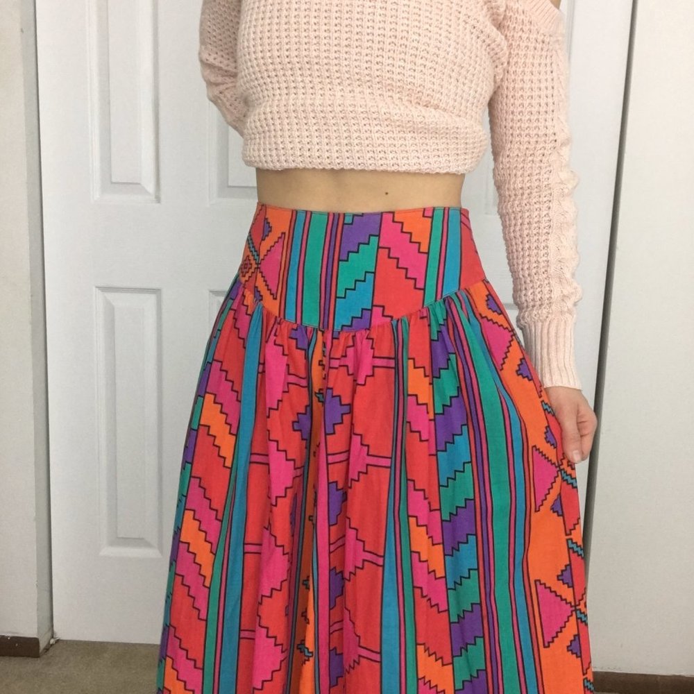 ❌sold❌Aztec Skirt Circle T Southwest Loud Geomet - Picture 4 of 8